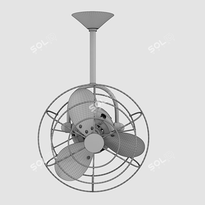 Modern Air Circulator: Ceiling Fan 3D model image 5