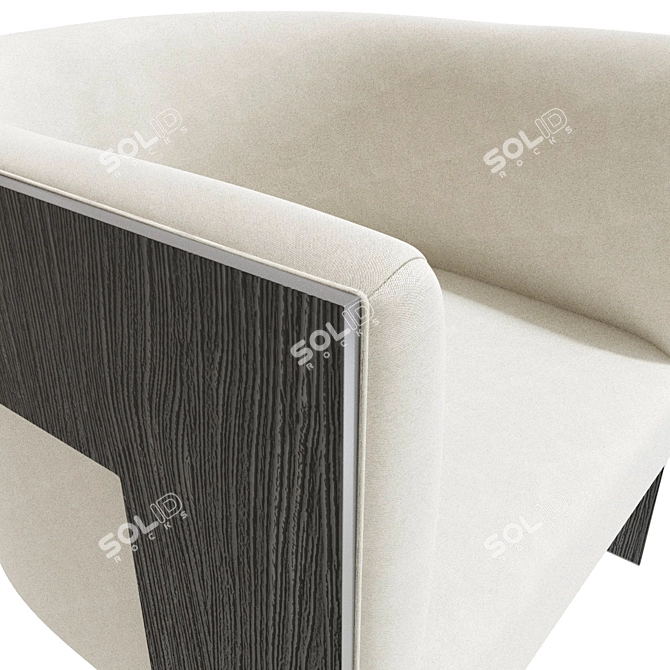 Elegant Cosway Chair: Curves & Textured Wood 3D model image 2