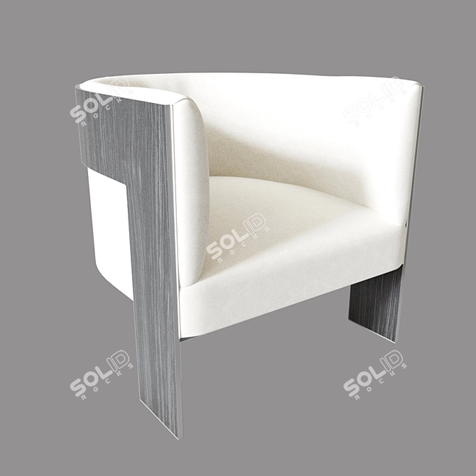 Elegant Cosway Chair: Curves & Textured Wood 3D model image 4