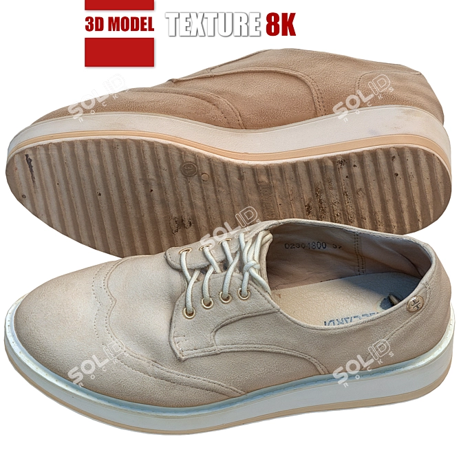 Title: Suede 3D Photogrammetry Shoes 3D model image 2