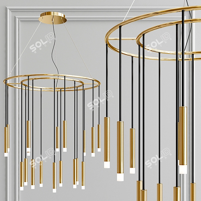 Glowing Elegance: Grok Candle Gold 3D model image 1