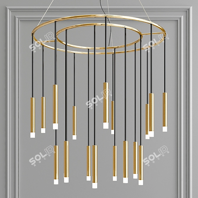 Glowing Elegance: Grok Candle Gold 3D model image 2