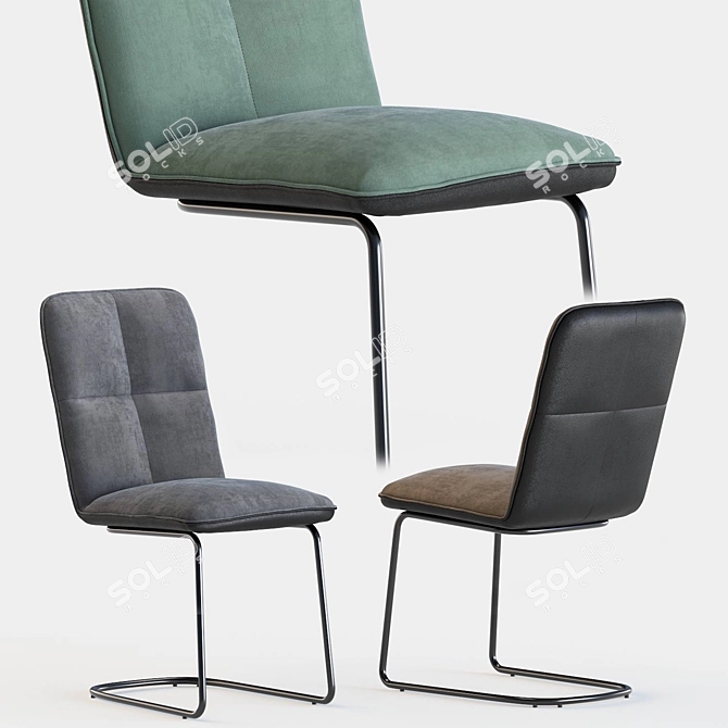 Modern Metal Chair: Halmar K-268 3D model image 1