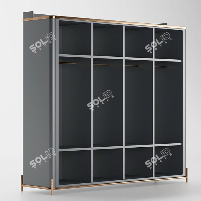 Kayra Stylish Wardrobe: Modern, Spacious, and Versatile 3D model image 3