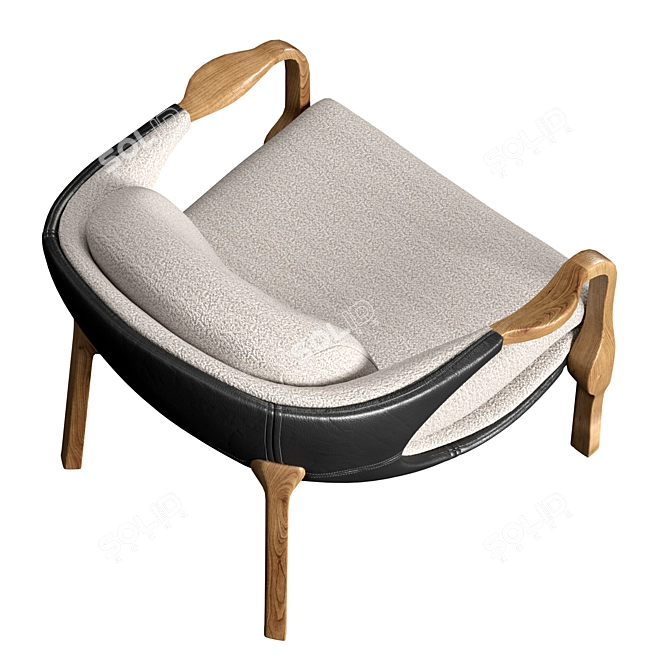 Sila Armchair: Richly Textured & Sculptural Design 3D model image 3