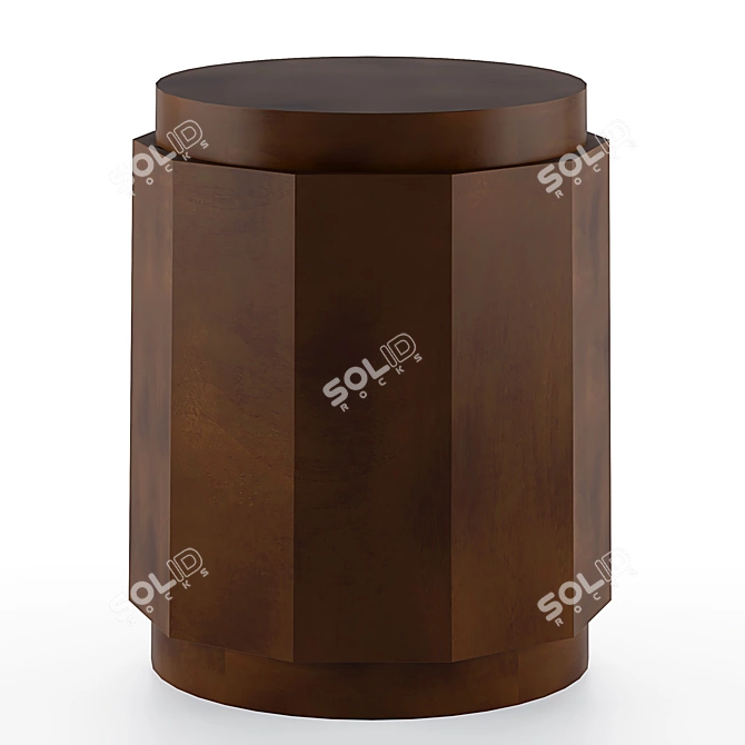 Elegant Mahogany Perrin Side Table 3D model image 1