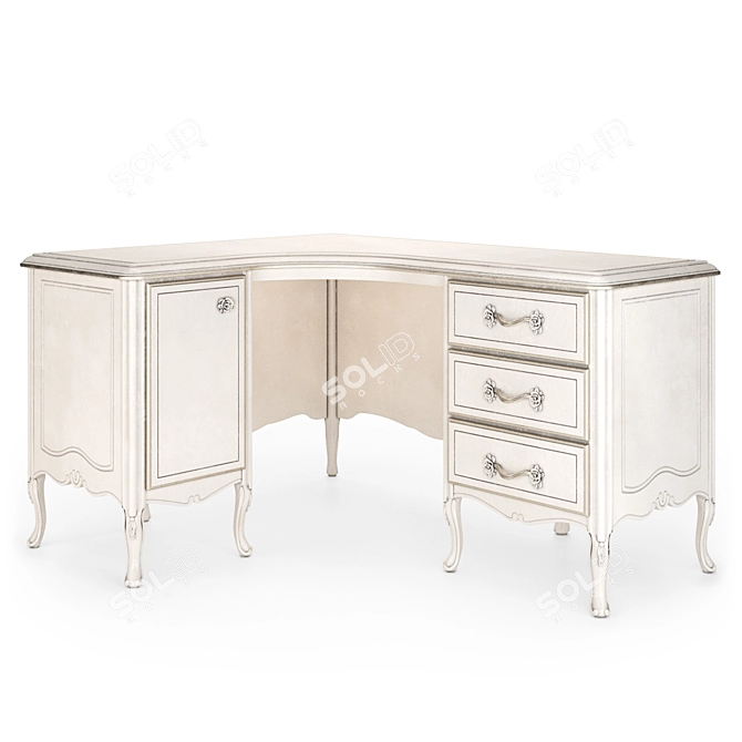 Elegant Romano Home Desk 3D model image 2