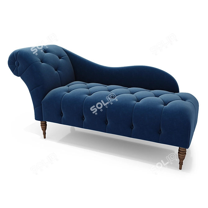 Elegant Frances Tufted Chaise 3D model image 16