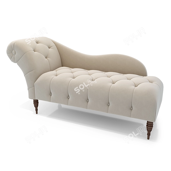 Elegant Frances Tufted Chaise 3D model image 18