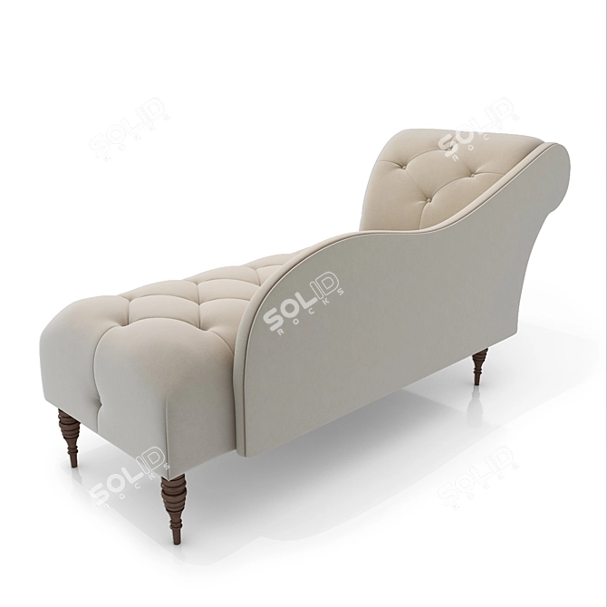 Elegant Frances Tufted Chaise 3D model image 19