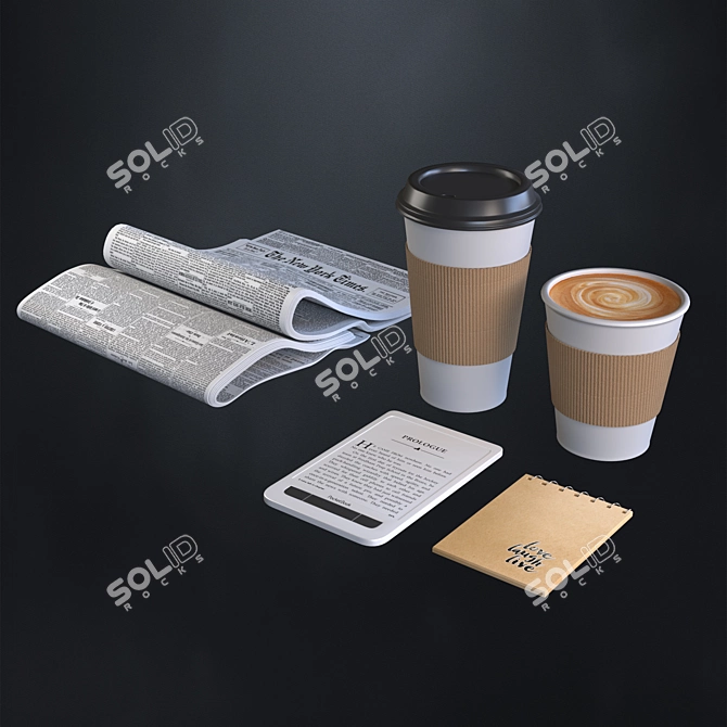 Vintage Coffee Decorative Set 3D model image 6