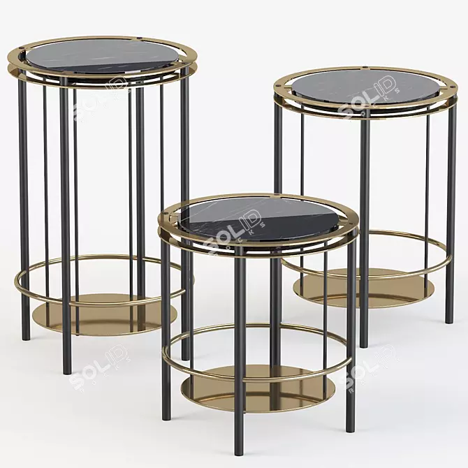 Deco Frame Side Tables 3D model image 1