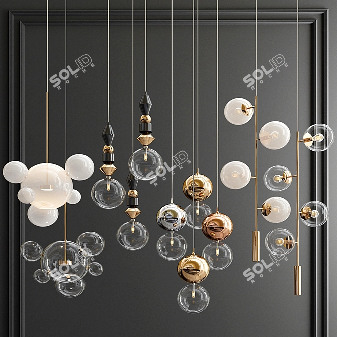 Elegant Hanging Light Collection 3D model image 1