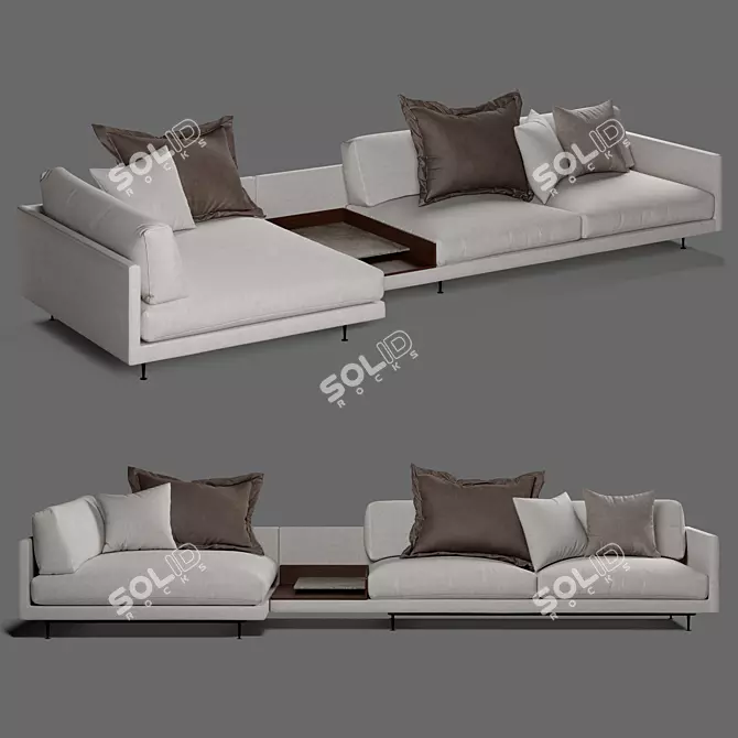 Elegant Modular Wendelbo MAHO Sofa 3D model image 1