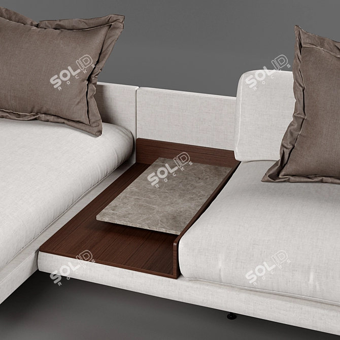 Elegant Modular Wendelbo MAHO Sofa 3D model image 3