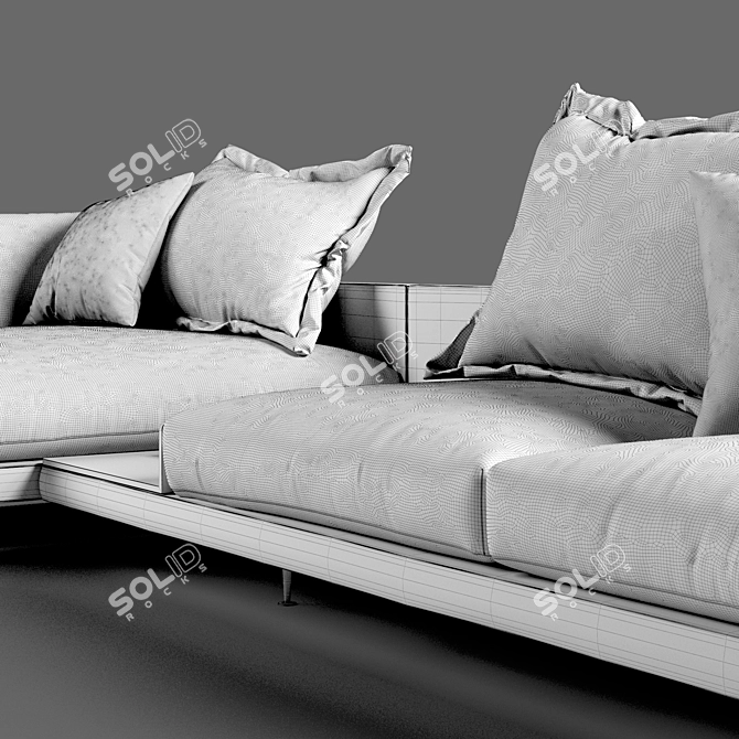 Elegant Modular Wendelbo MAHO Sofa 3D model image 4