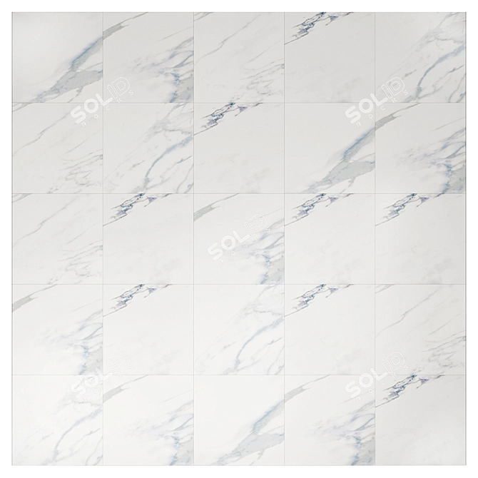 Ava Ceramic Calacatta Marble: Multi-Texture Wall/Floor Tiles 3D model image 1