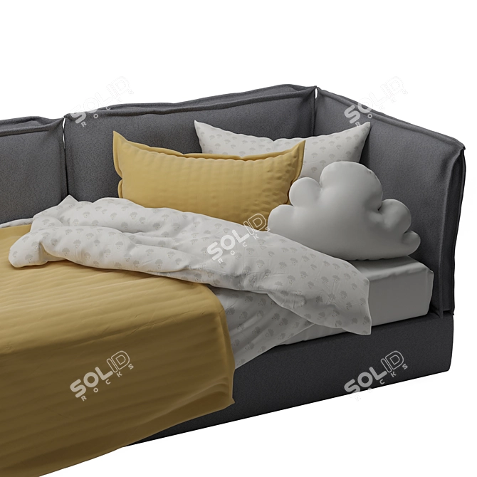 Cervantes Small Bed: Comfort Meets Style 3D model image 2