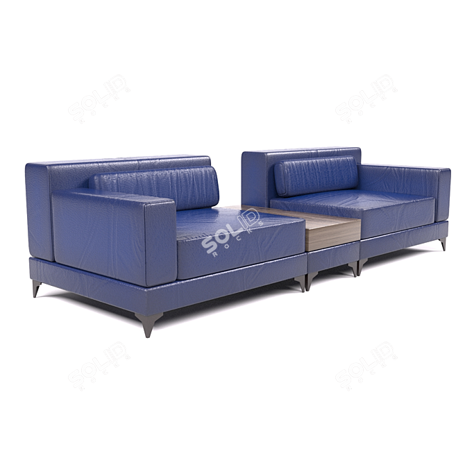 Versatile Leather Sofa Set 3D model image 5