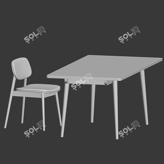 Larsson Dining Table + Frey Chair Set 3D model image 3