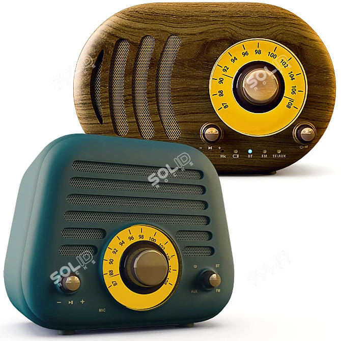 Portable FM Radio Speakers 3D model image 1