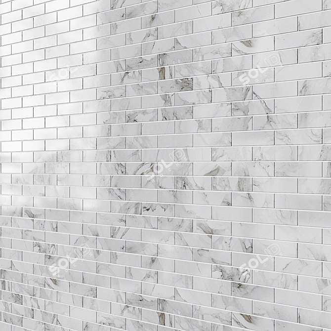 Elegant 1/2x2 Carrara Marble 3D model image 2