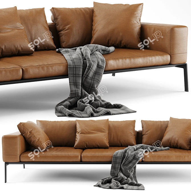 Modern Lifesteel Flexform Sofa 3D model image 2