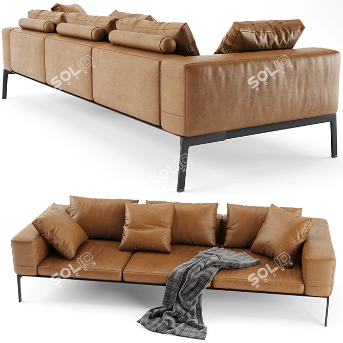 Modern Lifesteel Flexform Sofa 3D model image 3
