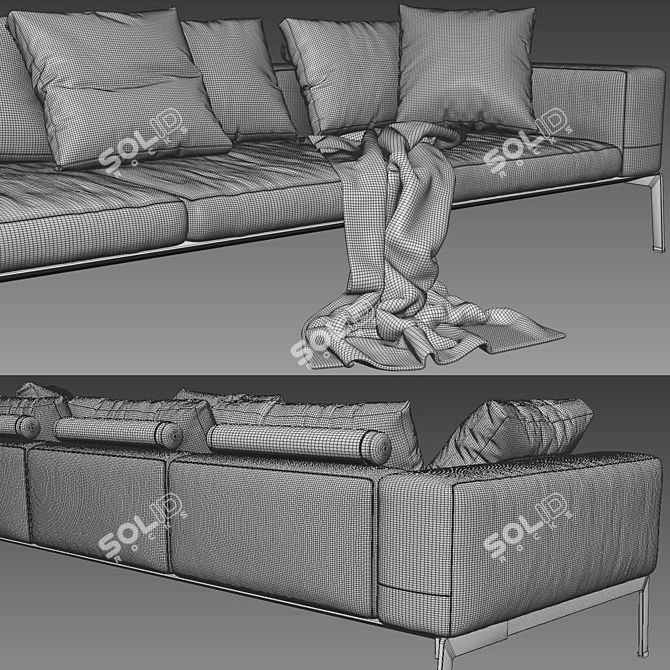 Modern Lifesteel Flexform Sofa 3D model image 5