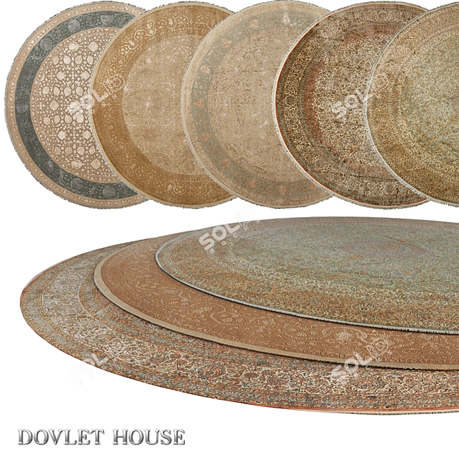 Luxury Round Carpets Set (5 Pieces) - DOVLET HOUSE 3D model image 1