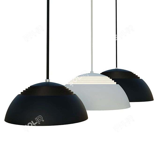 Minimalist AJ Royal Chandelier 3D model image 1