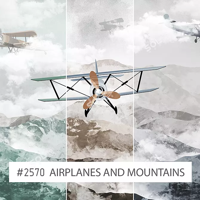 Airplane Adventure | Mountain Murals 3D model image 1