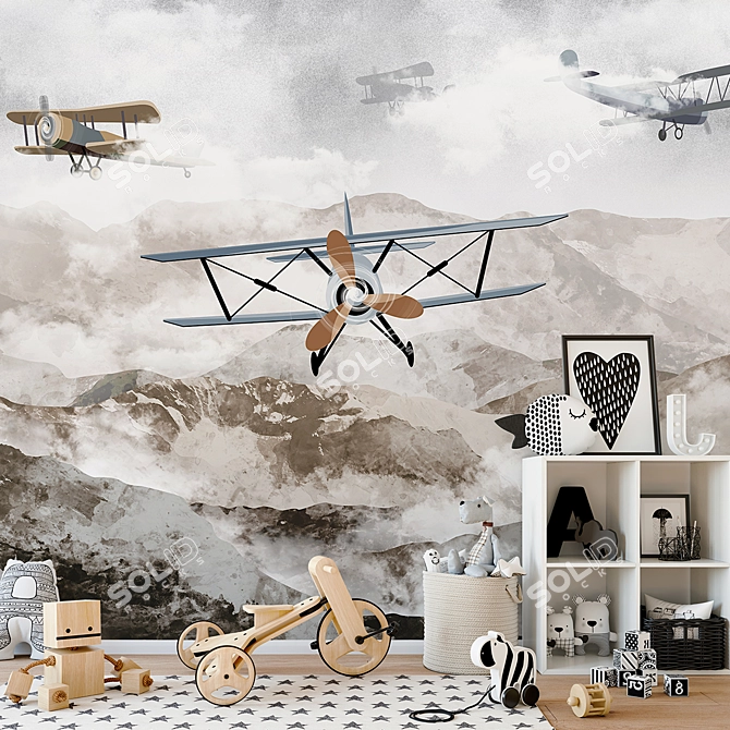 Airplane Adventure | Mountain Murals 3D model image 2