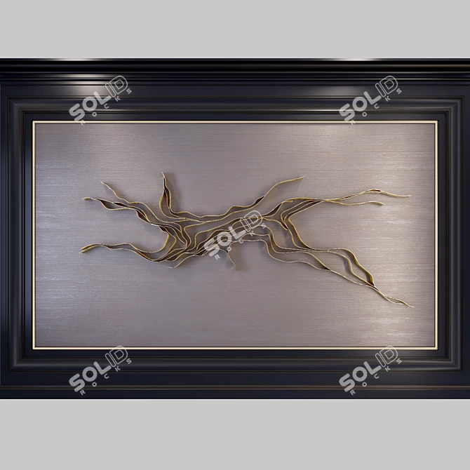 Waveform Metal Wall Art 3D model image 1