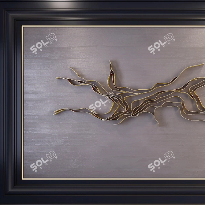 Waveform Metal Wall Art 3D model image 2