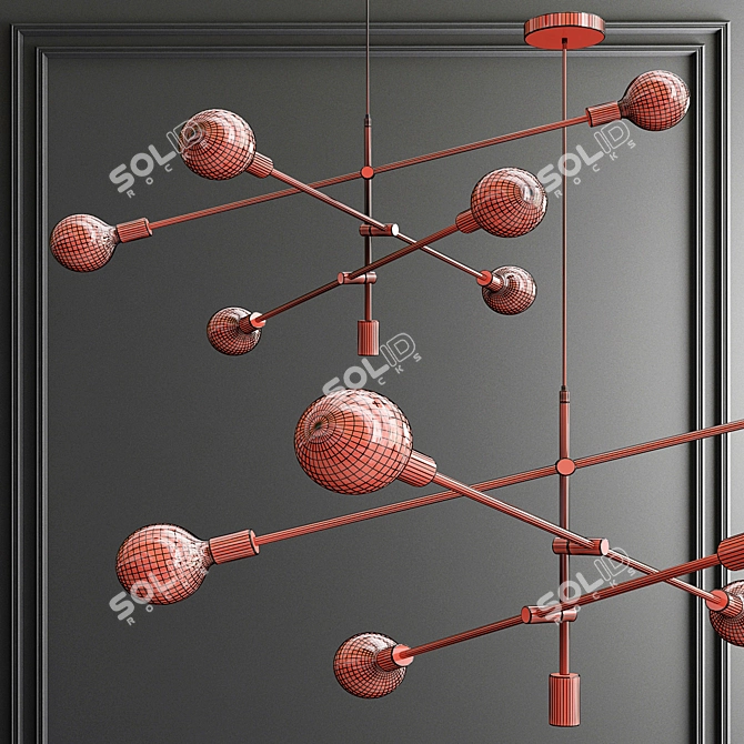 Floating Elegance: Mobile Chandelier 3D model image 2