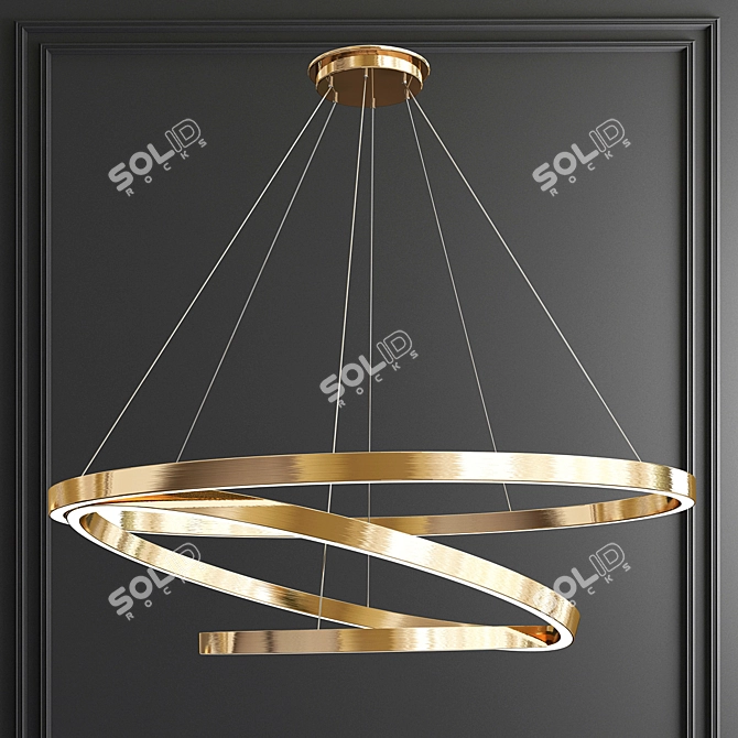 Elegant Ring Pendant Light 3D model image 3