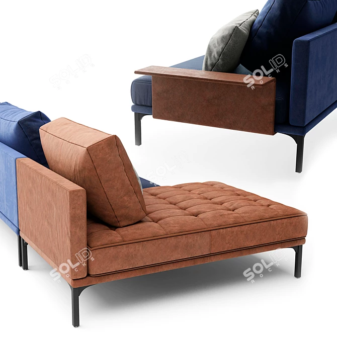 Modern 3-Seater Sofa 3D model image 2