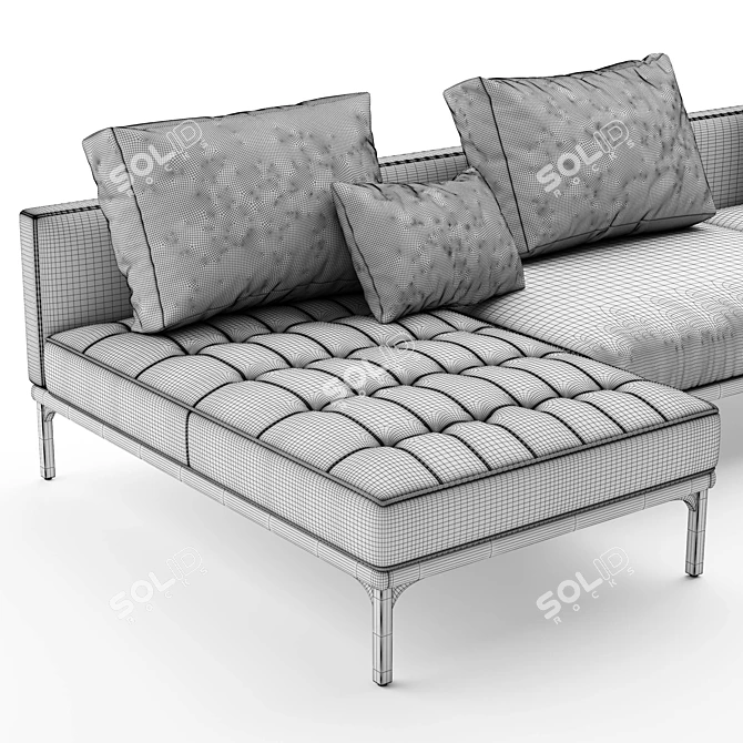 Modern 3-Seater Sofa 3D model image 3