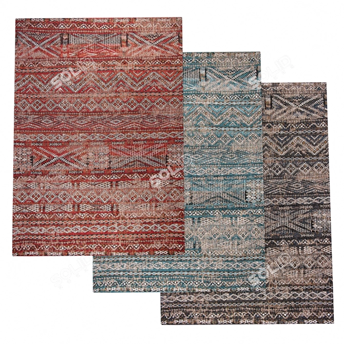 Antiquarian Kilim Collection: Carpets by Louis de Poortere 3D model image 1