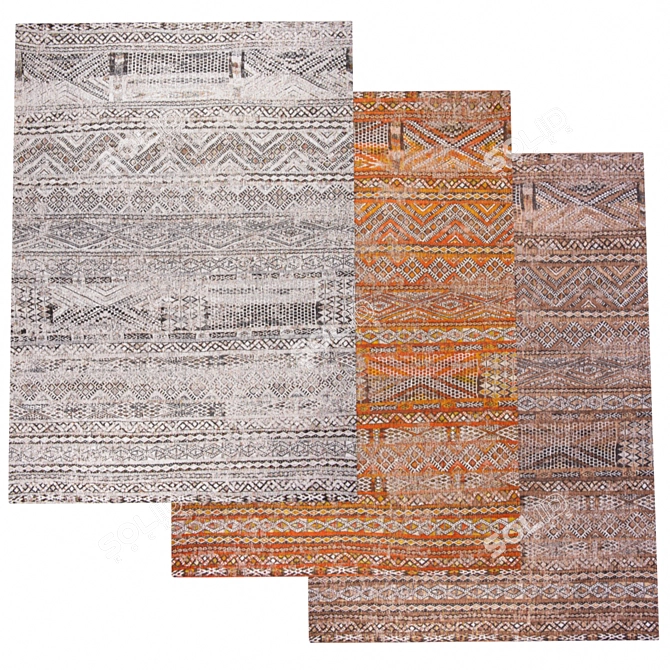 Antiquarian Kilim Collection: Carpets by Louis de Poortere 3D model image 2