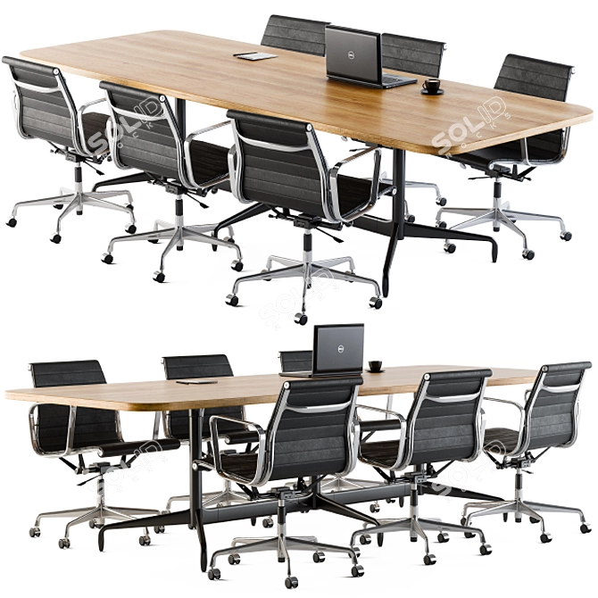 Conference Table Set: Elegant Design 3D model image 1