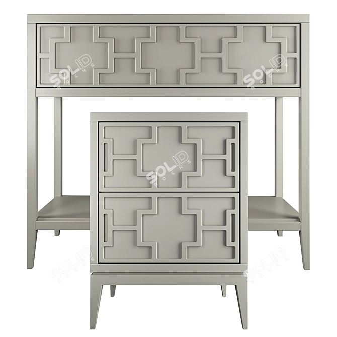 Austin Home Console/Nightstand with Drawers 3D model image 2