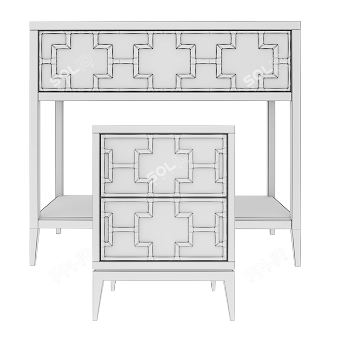 Austin Home Console/Nightstand with Drawers 3D model image 3