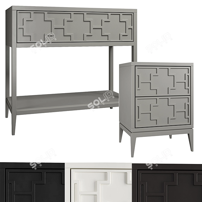 Austin Home Console/Nightstand with Drawers 3D model image 5