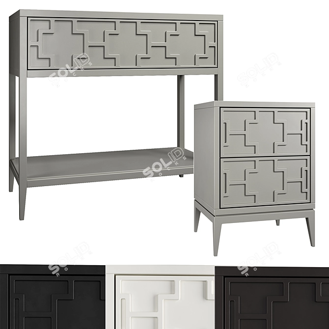 Austin Home Console/Nightstand with Drawers 3D model image 6