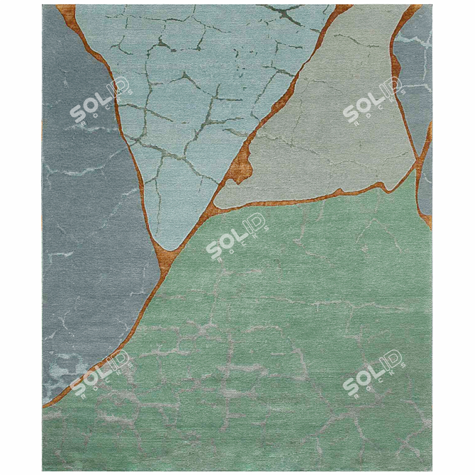 Golden Kintsugi Carpets 3D model image 3