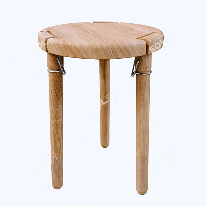 Elegant Latch Stool 3D model image 1