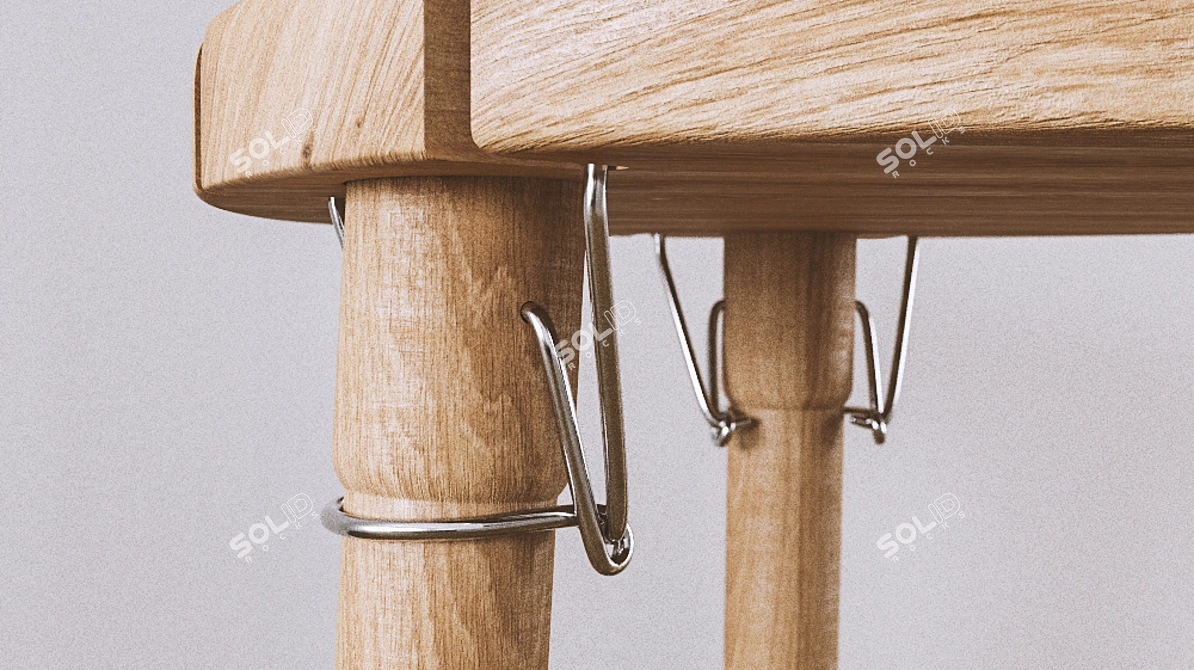 Elegant Latch Stool 3D model image 2