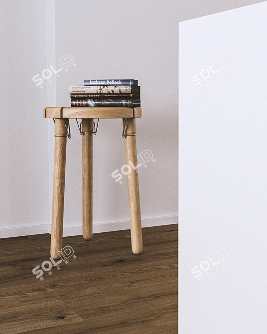 Elegant Latch Stool 3D model image 4